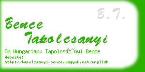 bence tapolcsanyi business card